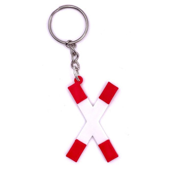 Schlüsselanhänger Rucksackanhänger Andreaskreuz PLA 38x52x3mm