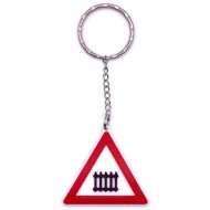 Schlüsselanhänger Rucksackanhänger beschrankter Bahnübergang Verkehrszeichen PLA 38x42x7mm Schlüsselanhänger Rucksackanhänger beschrankter Bahnübergang Verkehrszeichen PLA 38x42x7mm
