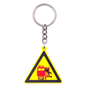 Schlüsselanhänger Rucksackanhänger Warnung Gefahr Bahnsteigschild PLA 40x40x4mm