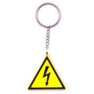 Schlüsselanhänger Rucksackanhänger Zeichen Warnung Gefahr Hochspannung Strom PLA 35x37x4mm