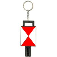 Schlüsselanhänger Rucksackanhänger Miniatur Zugschlussscheibe Zugschluss Schlusssignal Zg 2 schwarz PLA 70x30x2 mm