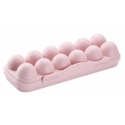 Eier-Aufbewahrung Eierbox Eierbehälter 12er Rosa PP-Kunststoff 30x11,5x6,5cm