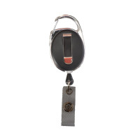 Schlüsselband Ausweishalter 70cm Band mit Aufrollmechanismus Chiphalter Karabiner Schwarz