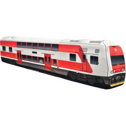 KisFa - Skoda BR 671 CityElefant elektrischer Doppelstock-Triebwagen ZSSK 3D-Plüschkissen Eisenbahn Plüschzug