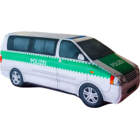 KisFa - deutsche Polizei Kleinbus Streifenwagen grün weiss 40 cm lang 3D-Plüschkissen