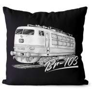 Kissen Schwarz "BR 103" Elektrolokomotive DB 40x40 cm Kissen Schwarz "BR 103" Elektrolokomotive DB 40x40 cm