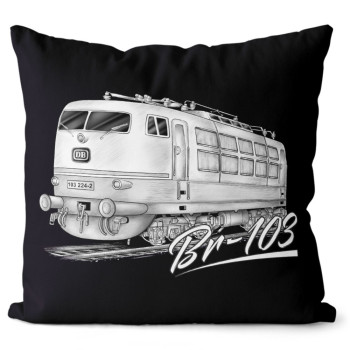 Kissen Schwarz "BR 103" Elektrolokomotive DB 40x40 cm