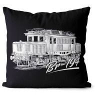 Kissen Schwarz "BR 194" Elektrolokomotive 40x40 cm Kissen Schwarz "BR 194" Elektrolokomotive 40x40 cm