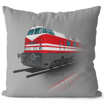 Kissen Grau "Diesellok V 180 DR" 40x40 cm