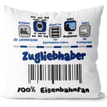 Kissen Weiss "Zugliebhaber" 40x40 cm