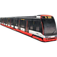 KisFa - Skoda ForCity Alfa 15T Niederflur-Gelenkstrassenbahn 9210 rot grau 130x10x14 cm 3D-Plüschkissen Eisenbahn Plüschzug KisFa - Skoda ForCity Alfa 15T Niederflur-Gelenkstrassenbahn 9210 rot grau 130x10x14 cm 3D-Plüschkissen Eisenbahn Plüschzug