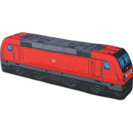 KisFa - Bombardier Traxx AC3 BR 147/187 rot DB 56x9x14cm Elektrolokomotive 3D-Plüschkissen Eisenbahn Plüschzug