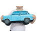 KisFa - Trabant 601 Limousine PKW 3D-Plüschkissen hellblau 43x18x17cm Kissen