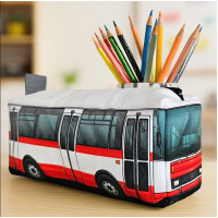 Federmäppchen Federtasche Penal Bus Stadtbus weiß rot