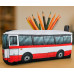 Federmäppchen Federtasche Penal Bus Stadtbus weiß rot