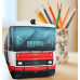 Federmäppchen Federtasche Penal Bus Stadtbus weiß rot