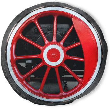 Kissen rund Dampflokrad Treibrad 42x10 cm