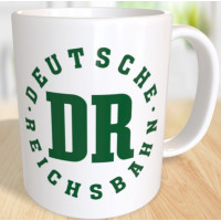 Tasse Kaffeebecher "DR - Deutsche Reichsbahn" grün Keramik 300ml