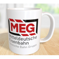 Tasse Kaffeebecher "MEG Mitteldeutsche Eisenbahn" Keramik 300ml