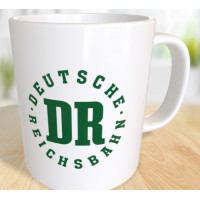 Tasse Kaffeebecher "DR - Deutsche Reichsbahn" grün Keramik 500ml