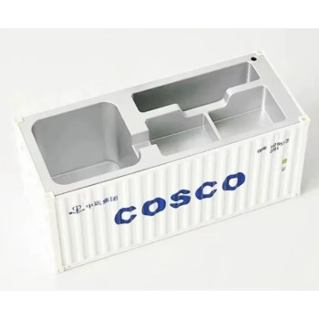 ZC 20ft Container Stiftebox Büro Aufbewahrung 1:30 hellgrau "COSCO"