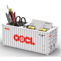 ZC 20ft Container Stiftebox Büro Aufbewahrung 1:30 hellgrau "OOCL"