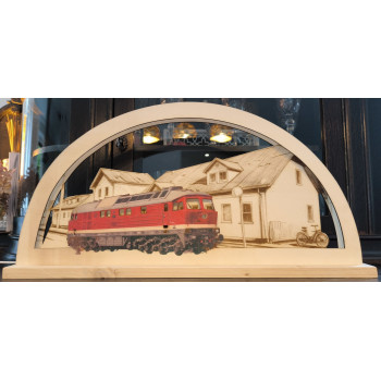 Eisenbahn-Schwibbogen BR 142/242 Ludmilla farbig - 60cm lang