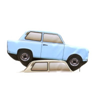 KisFa - Trabant 601 Limousine PKW 3D-PlĂĽschkissen hellblau 30x12x13cm Kissen KisFa - Trabant 601 Limousine PKW 3D-PlĂĽschkissen hellblau 30x12x13cm Kissen