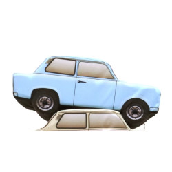 KisFa - Trabant 601 Limousine PKW 3D-Plüschkissen hellblau 30x12x13cm Kissen KisFa - Trabant 601 Limousine PKW 3D-Plüschkissen hellblau 30x12x13cm Kissen