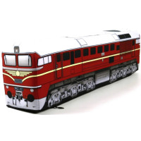 KisFa - Diesellok Taigatrommel M62-001 MAV bordeaux-rot 49cm lang 3D-Plüschkissen Eisenbahn Plüschzug