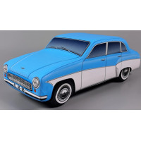 KisFa - Wartburg 312 DeLuxe Limousine blau grau Plüschkissen 35x13,5x12,5cm Kissen
