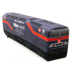 KisFa - E-Lok LEW „Lady“ 143 326-7 DB "Miete Mich" dunkelblau 47cm lang 3D-Plüschkissen Lokomotive Eisenbahn