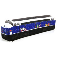 KisFa - Diesellok NOHAB AA16 M61 MY1149 Altmark Rail Weihnachtsmotive blau weiss 49 cm lang 3D-Plüschkissen Lokomotive Eisenbahn