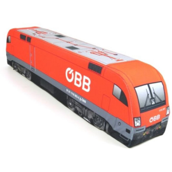 KisFa - E-Lok Siemens EuroSprinter/Taurus 1116 021-5 ÖBB 54 cm lang 3D-Plüschkissen Lokomotive Eisenbahn