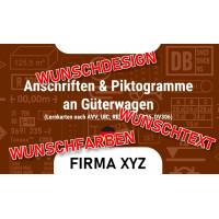 Anschriften & Piktogramme an Güterwagen (Nomenklatur) PERSONALISIERT / WUNSCHLOGO - Set mit 176 Lernkarten