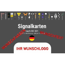 Signalkarten Eisenbahnsignale Deutschland PERSONALISIERT / WUNSCHLOGO - Set mit 186 Lernkarten gemäß DB Ril 301 Signalbuch 12. Ausgabe / ESO