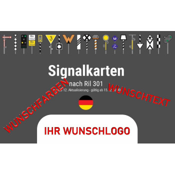 Signalkarten Eisenbahnsignale Deutschland PERSONALISIERT / WUNSCHLOGO - Set mit 186 Lernkarten gemäß DB Ril 301 Signalbuch / ESO