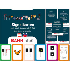 Signalkarten Eisenbahnsignale Österreich + Liechtenstein - Set mit 119 Lernkarten gemäß ÖBB DV V2 Signalvorschrift !NEU!