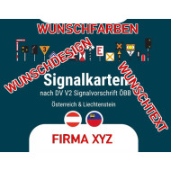 Signalkarten Eisenbahnsignale Österreich + Liechtenstein PERSONALISIERT / WUNSCHLOGO - Set mit 119 Lernkarten gemäß ÖBB DV V2 Signalvorschrift !NEU!