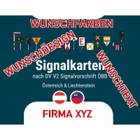 Signalkarten Eisenbahnsignale Österreich + Liechtenstein PERSONALISIERT / WUNSCHLOGO - Set mit 119 Lernkarten gemäß ÖBB DV V2 Signalvorschrift !NEU!