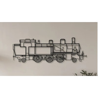 Metallsilhouette Wandbild Dampflokomotive BR 35 5819 Seitenansicht