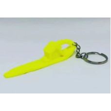 Hemmschuh Schlüsselanhänger Rucksackanhänger Neongelb PETG 86x14x22mm