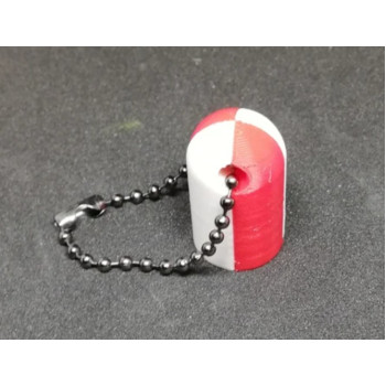 Schlüsselanhänger Rucksackanhänger Grenzzeichen Signal Ra 12 / So 12 weiss/rot PLA 25x15mm