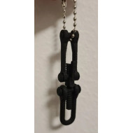 Schlüsselanhänger Rucksackanhänger Schraubenkupplung Eisenbahn PA12 schwarz 70x18x10mm