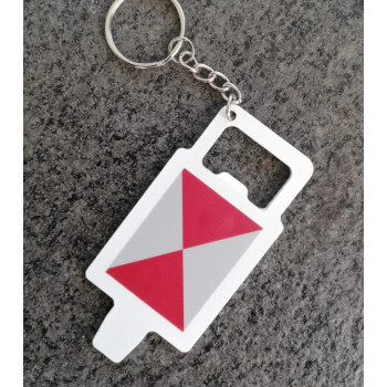 Flaschenöffner Miniatur Zugschlussscheibe Zugschluss Schlusssignal Zg 2 personalisiert Edelstahl 86x40x2mm Lasergravur 