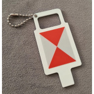 Schlüsselanhänger Rucksackanhänger Miniatur Zugschlussscheibe Zugschluss Schlusssignal Zg 2 Edelstahl 86x40x2mm Lasergravur personalisiert