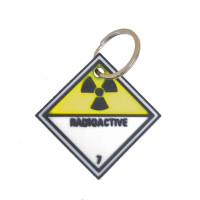 Schlüsselanhänger Rucksackanhänger Gefahrgutlabel Großzettel Placard "Radioactive" PLA 40x40x2 mm