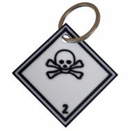Schlüsselanhänger Rucksackanhänger Gefahrgutlabel Großzettel Placard "Giftige Gase" PLA 40x40x2 mm RS1024