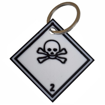Schlüsselanhänger Rucksackanhänger Gefahrgutlabel Großzettel Placard "Giftige Gase" PLA 40x40x2 mm