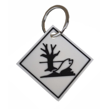 Schlüsselanhänger Rucksackanhänger Gefahrgutlabel Großzettel Placard "Umweltgefährdend" PLA 40x40x2 mm